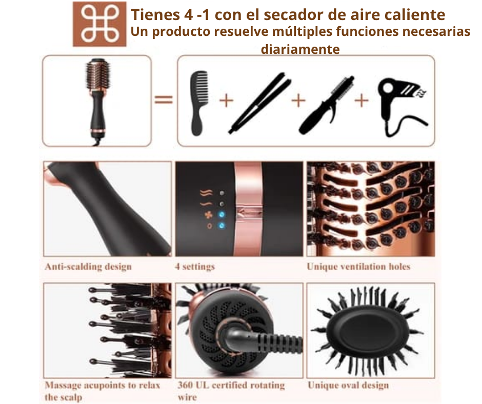 Cepillo Secador Voluminizador Keratina